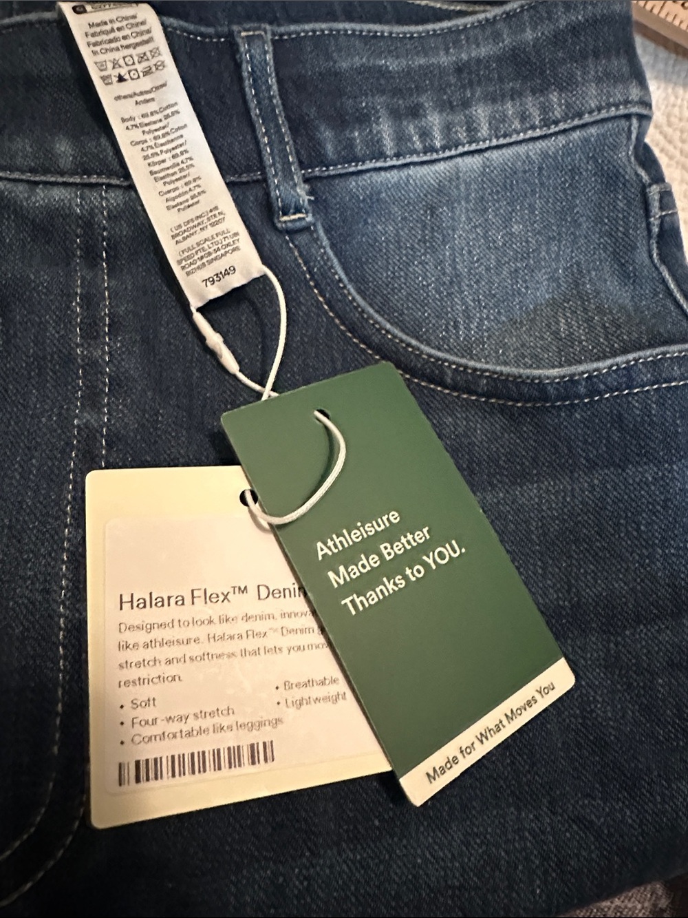 Halara Stretch Denim High Rise Straight Leg NWT medium 8/10 - Picture 8 of 8